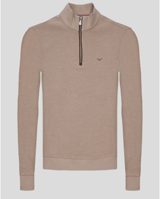 BLUZA BEJ GULER CU FERMOAR