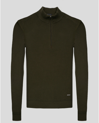 PULOVER VERDE GULER CU FERMOAR