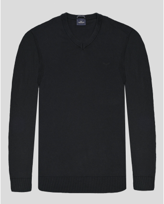 PULOVER NEGRU GULER IN V