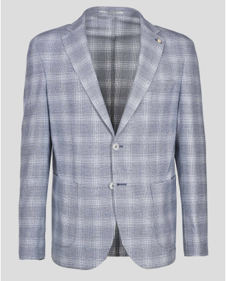SACOU SLIM ALBASTRU IN CAROURI