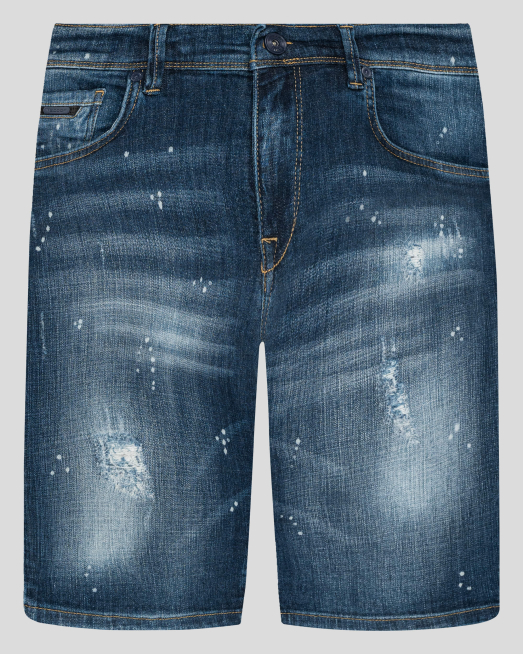 'PANTALONI SCURTI BLEUMARIN CU LOGO METAL
