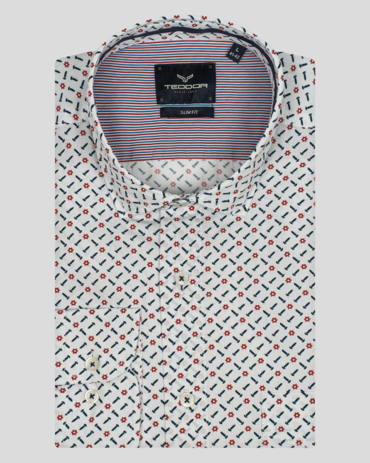 'CAMASA SLIM ALBA PRINT GEOMETRIC