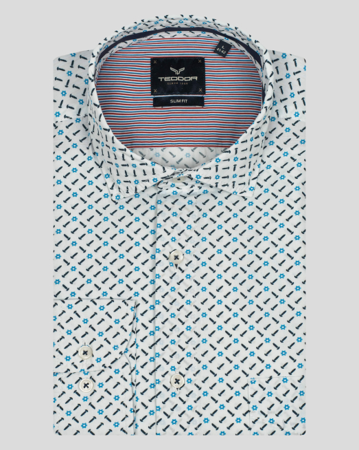 'CAMASA SLIM ALBA PRINT GEOMETRIC