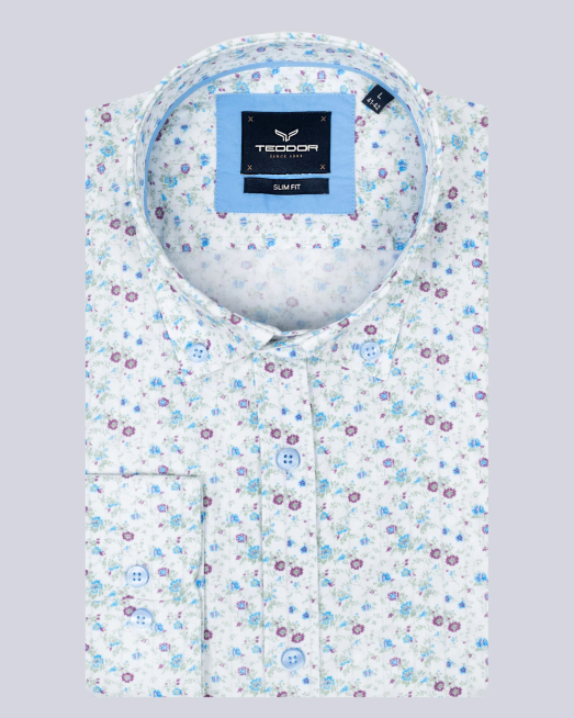 'CAMASA SLIM ALBA  PRINT FLORAL