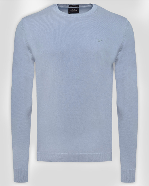 'PULOVER BLEU CU GULER ROTUND