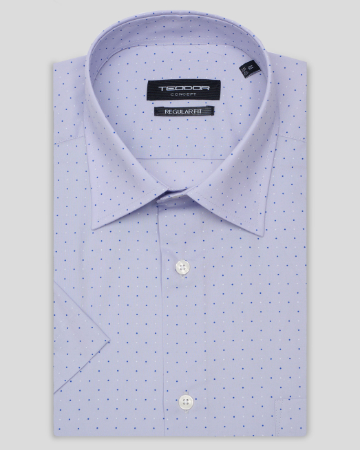 'CAMASA GRI PRINT GEOMETRIC MANECA SCURTA