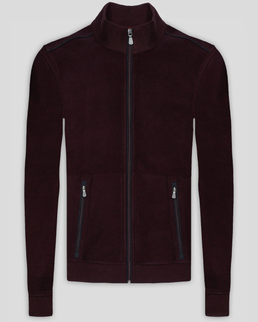 'PULOVER BORDO CU FERMOAR