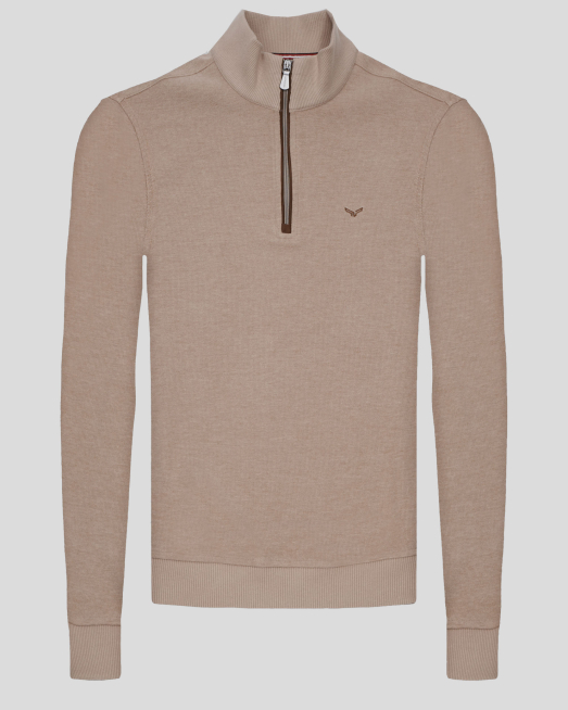 'BLUZA BEJ GULER CU FERMOAR