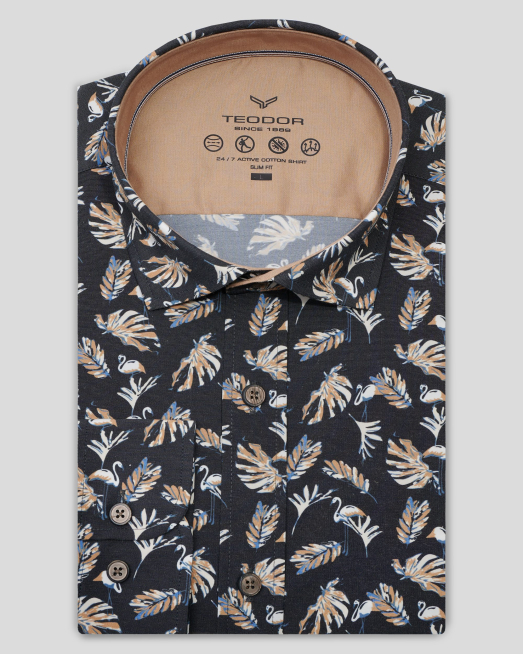 'CAMASA GRI PRINT GEOMETRIC