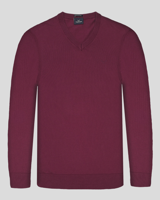 'PULOVER BORDO GULER IN V