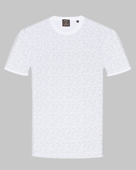 'TRICOU ALB PRINT GEOMETRIC
