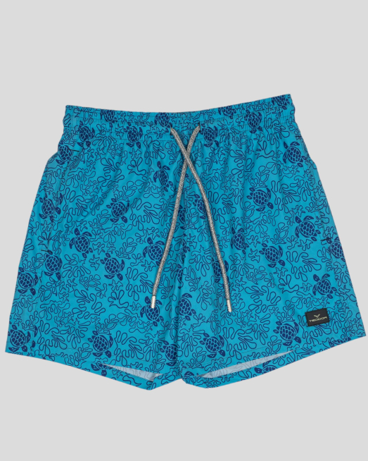 'COSTUM DE BAIE ALBASTRU PRINT GEOMETRIC