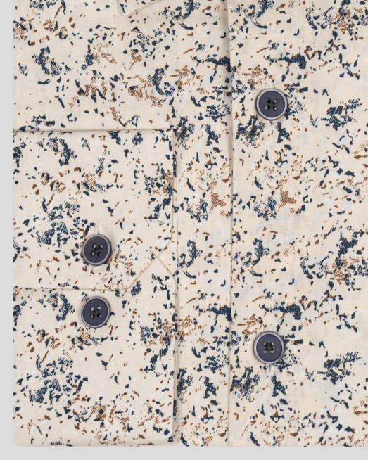 'CAMASA SLIM BEJ PRINT GEOMETRIC