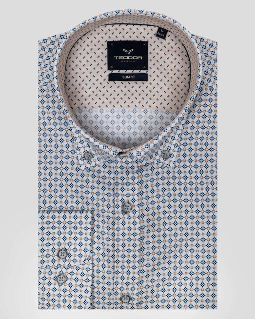 'CAMASA SLIM ALBA PRINT GEOMETRIC