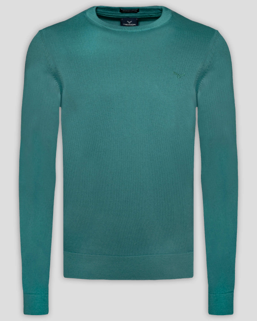 'PULOVER VERDE CU GULER ROTUND
