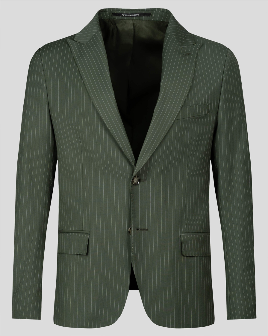 SACOU SLIM VERDE CU DUNGI