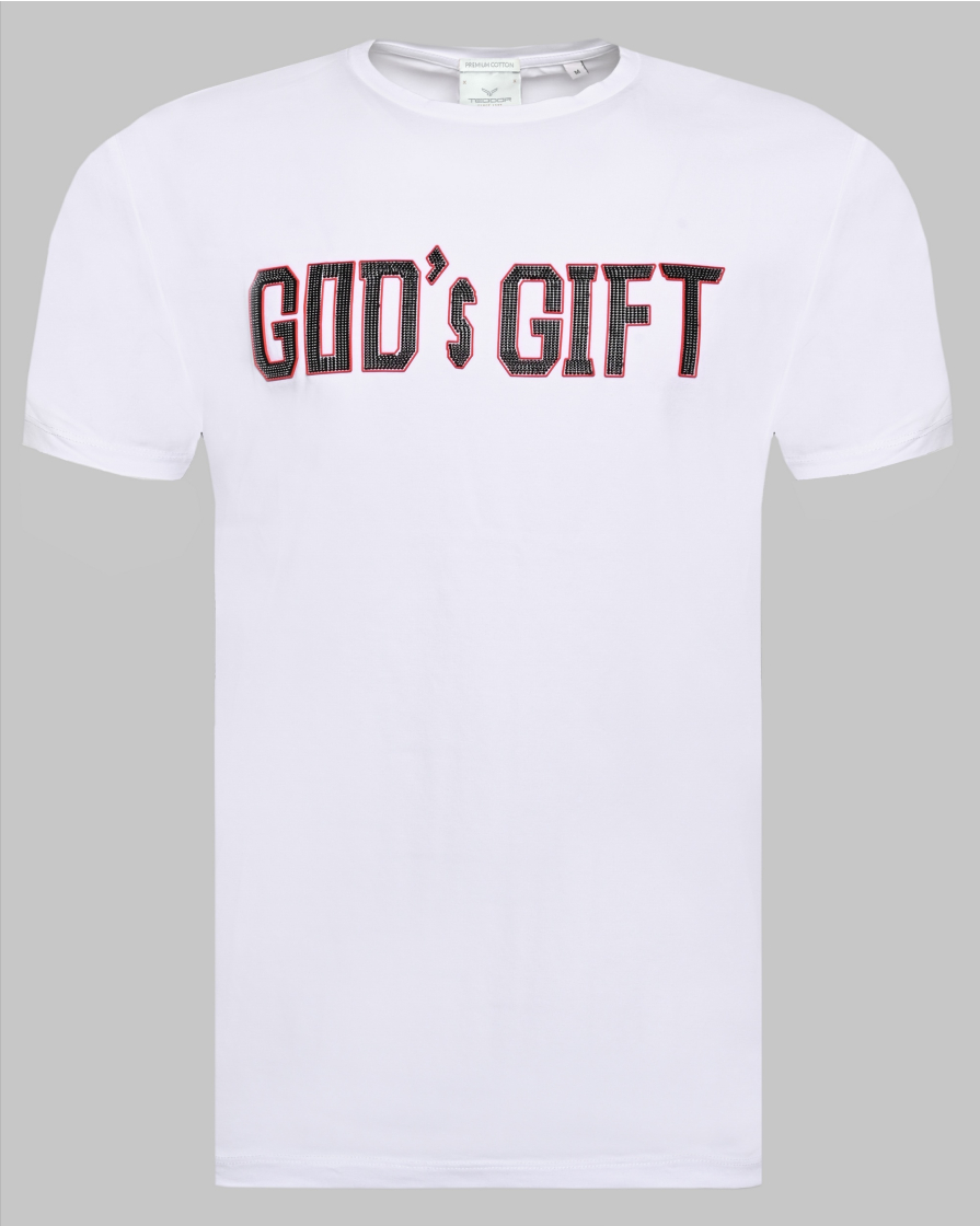 TRICOU ALB CU DESEN