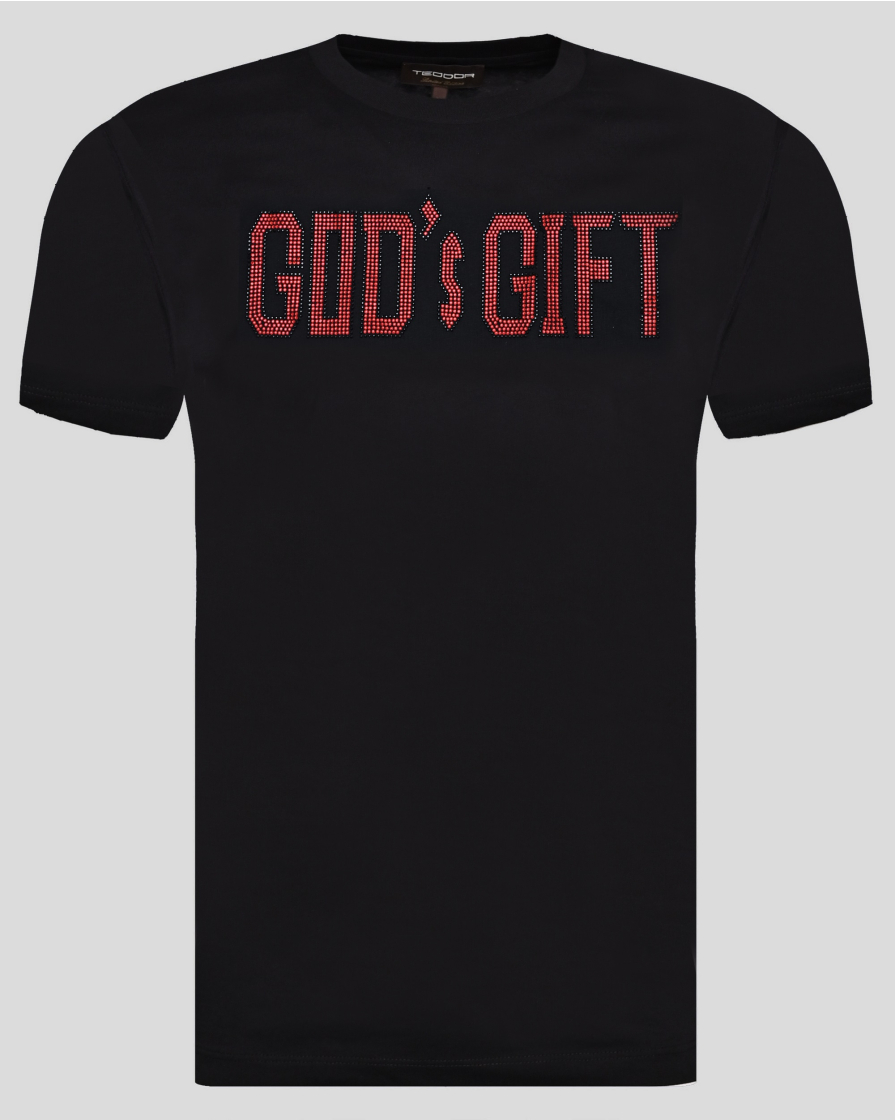 TRICOU NEGRU CU DESEN