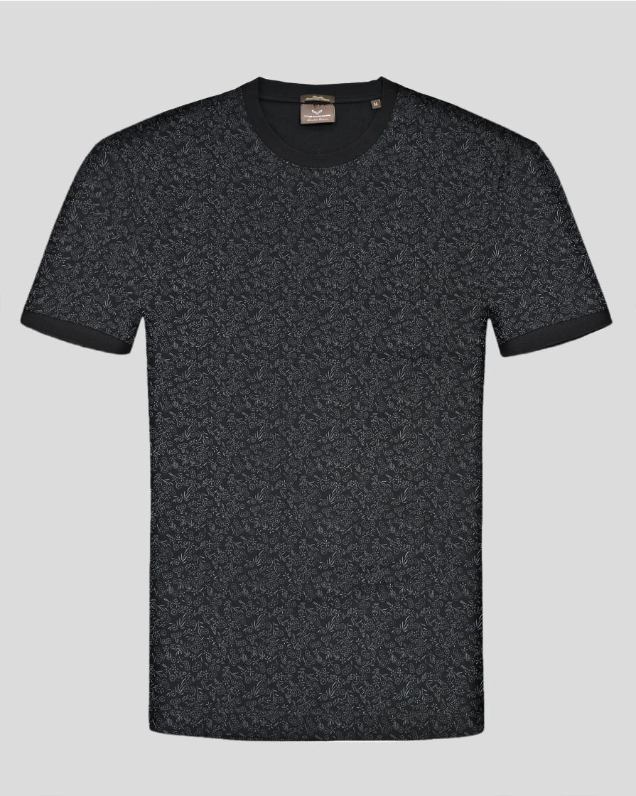 TRICOU NEGRU PRINT GEOMETRIC